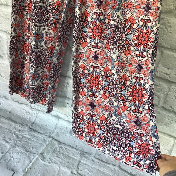 Gulli Red Festival Bohemian Festival Retro Wide Leg Elastic waist Size Large NWT - Picture 3 of 7